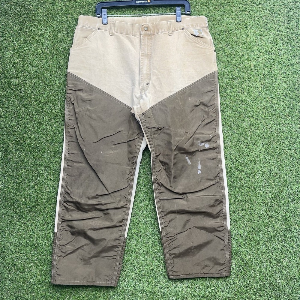 Vintage Carhartt Pants Mens 42 42x25 Duck Brush Hunting 100 Year Workwear 90s